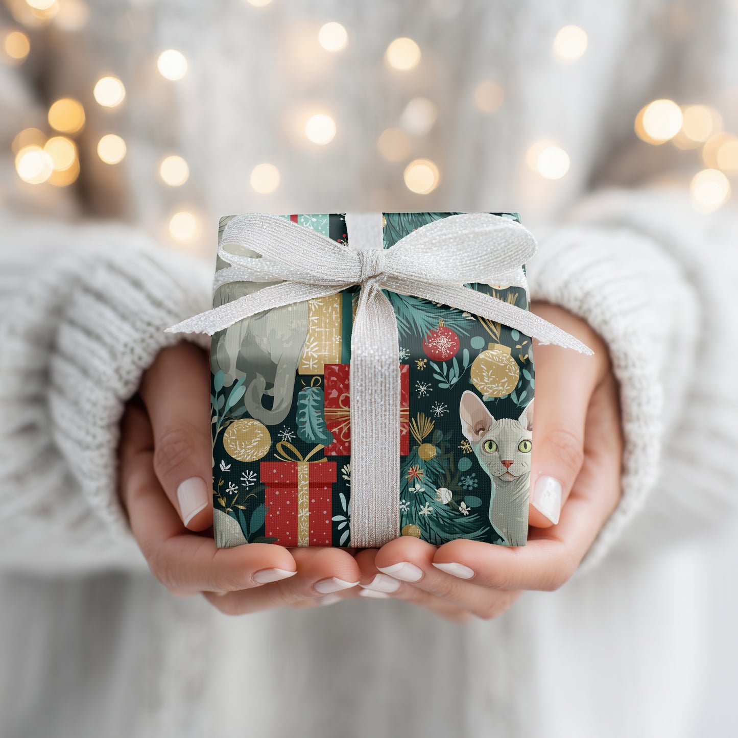 Festive Felines Among Winter's Gifts