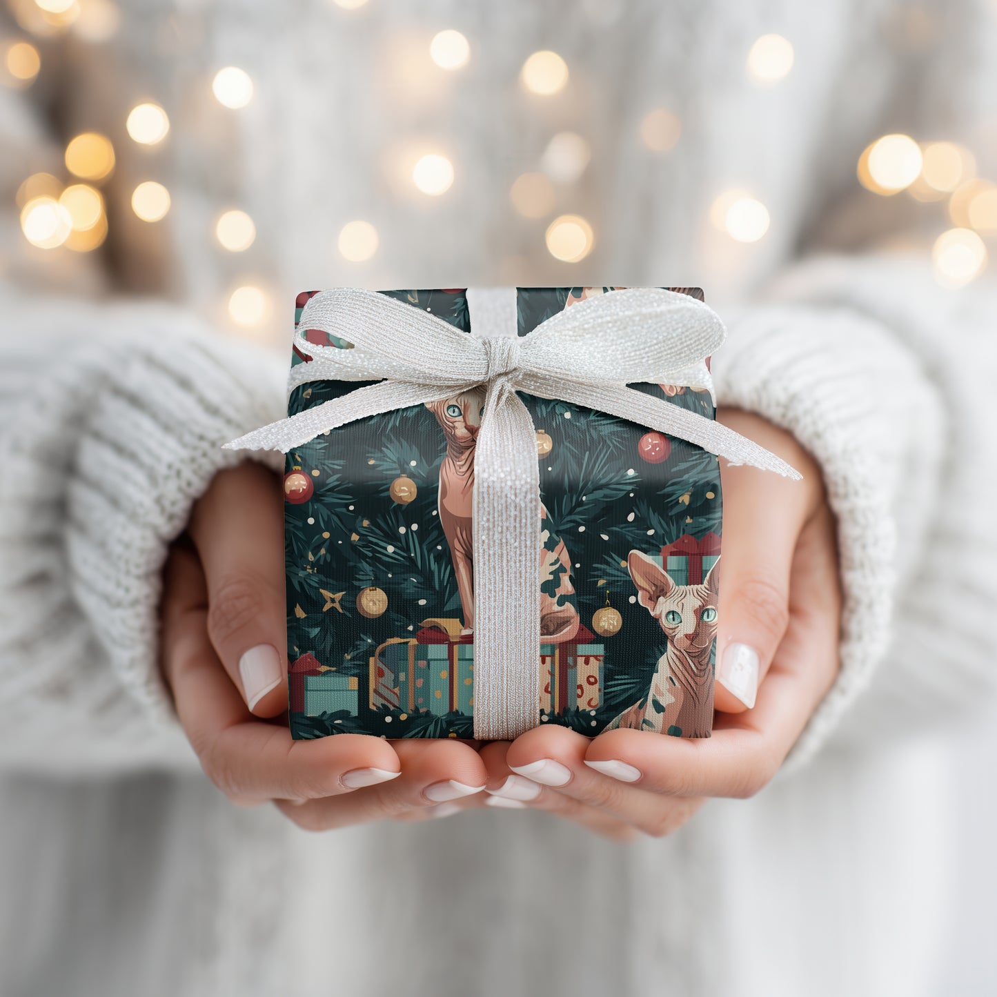Naked Cats Unwrap Holiday Cheer