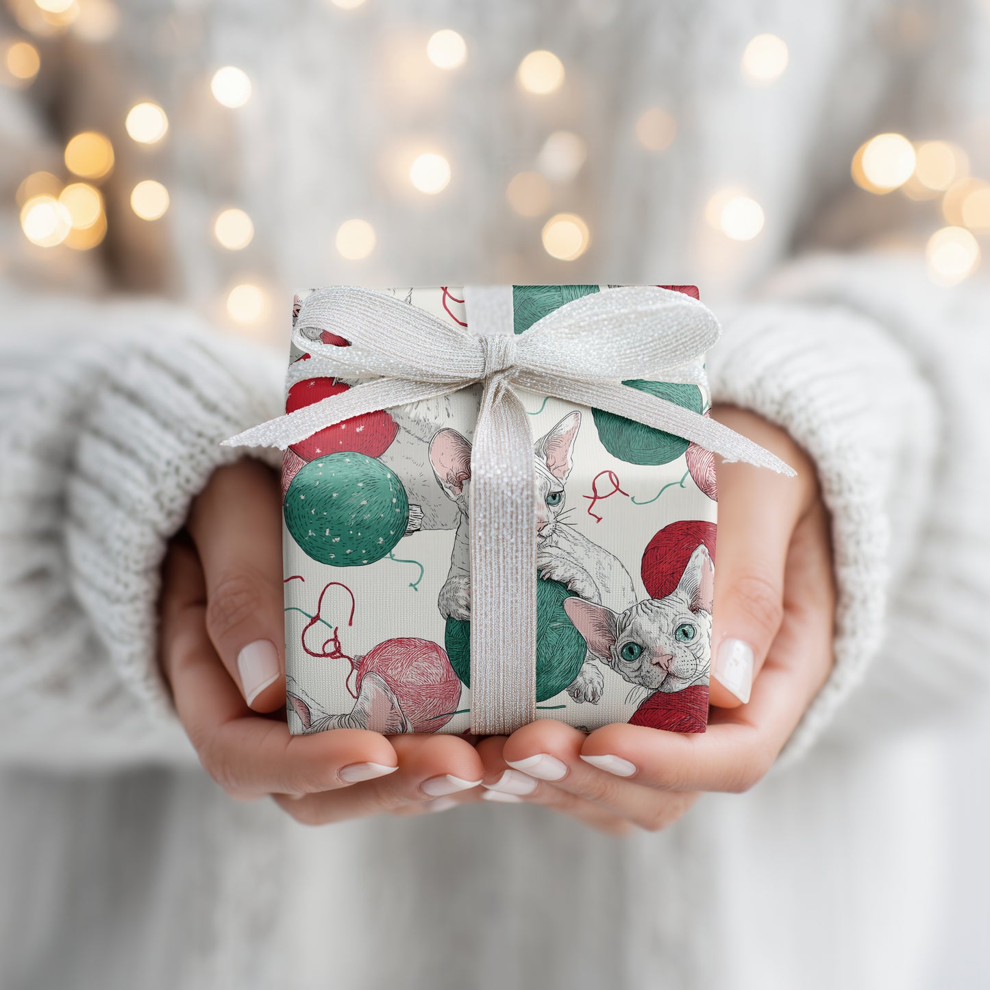 Playful Paws Amid Holiday Yarn