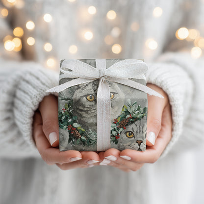 Winter's Feline Guardians Wear Evergreen