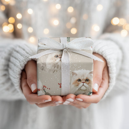 Ethereal Felines Amid Winter Roses