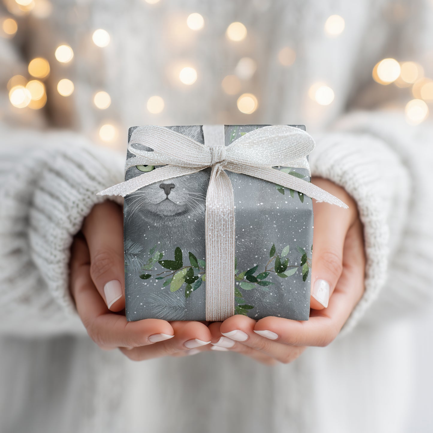 Emerald Gaze Through Winter's Veil