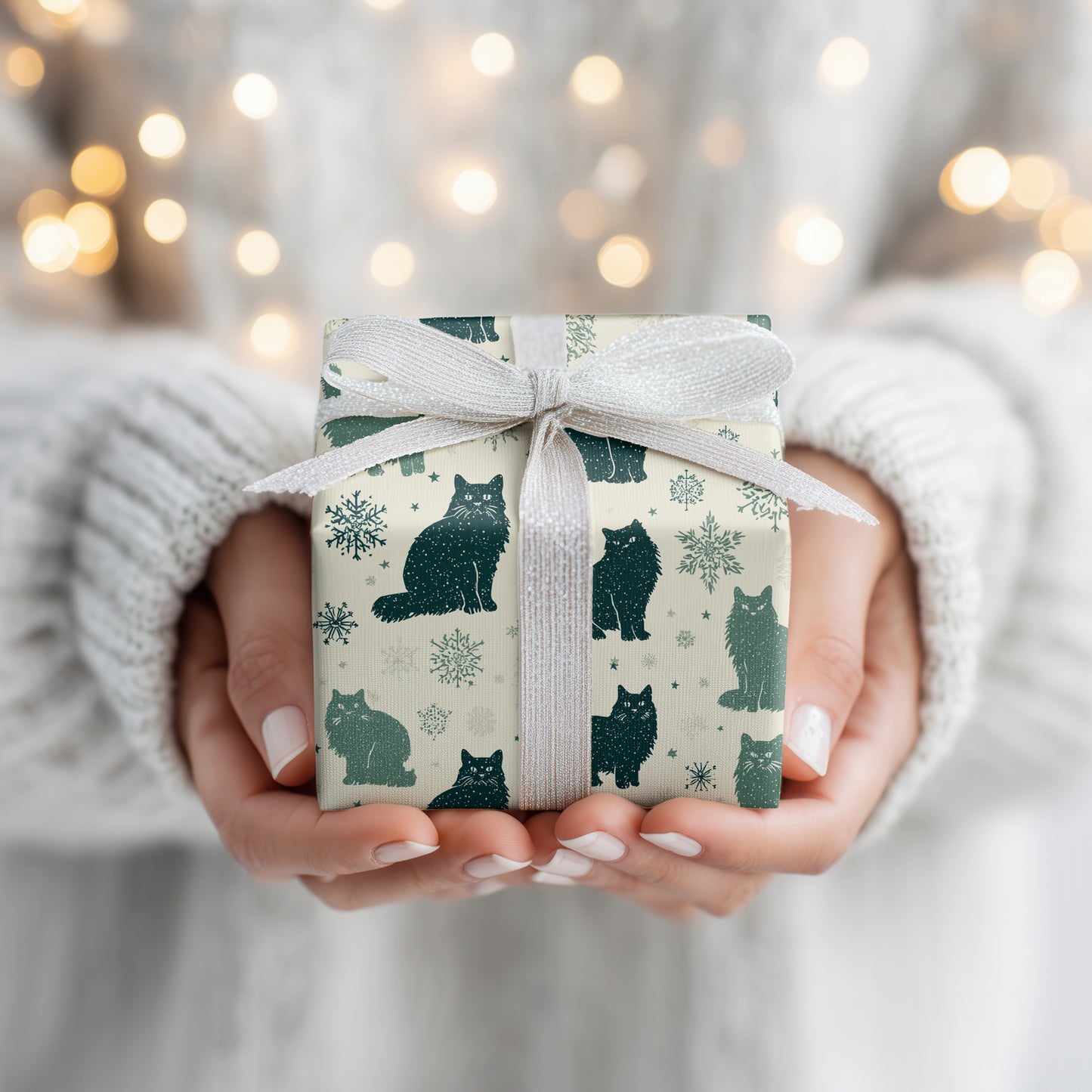 Feline Silhouettes in Winter's Hush