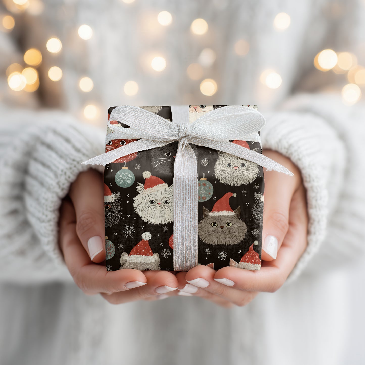 Festive Felines Dance Through Snowfall