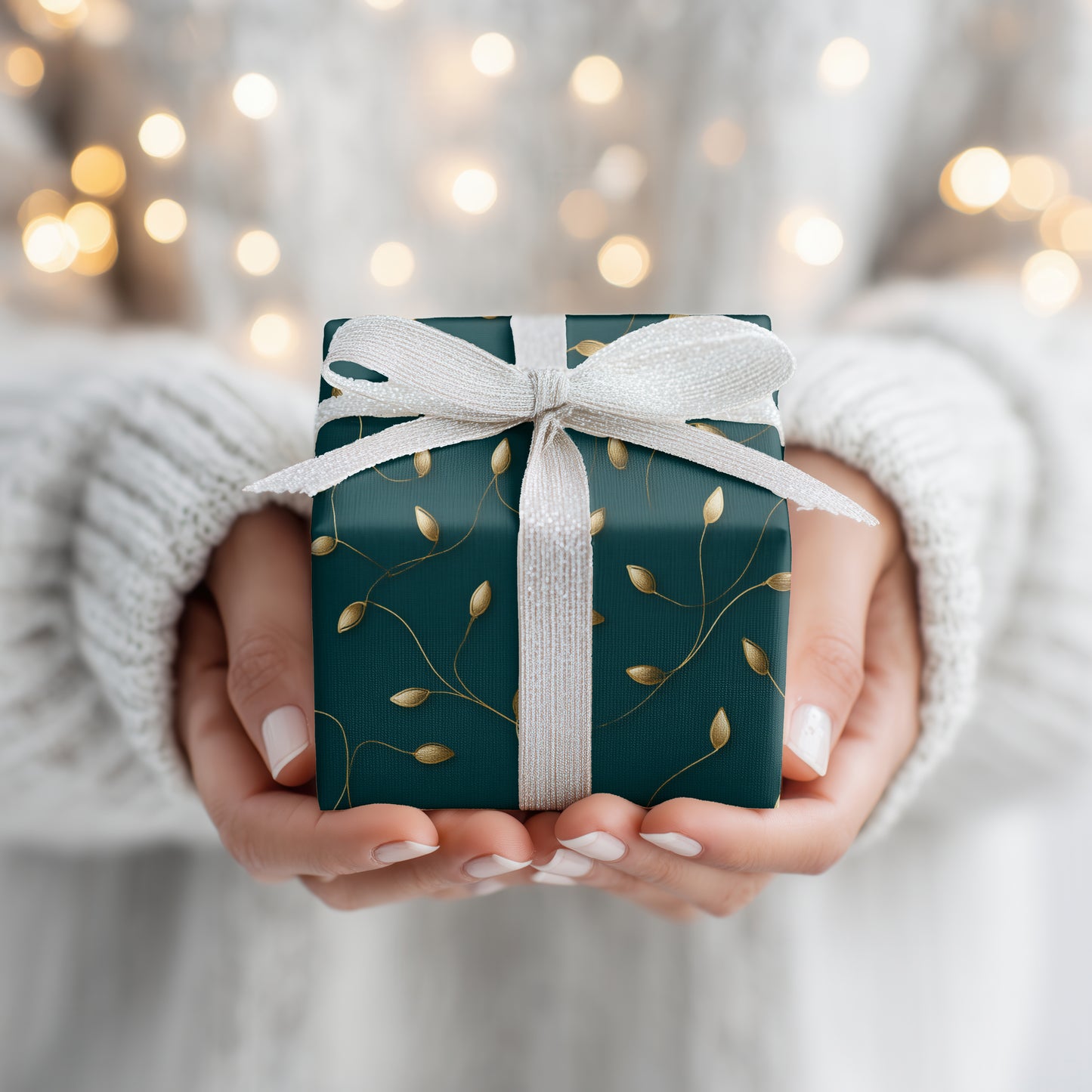 Golden Tendrils Dance Emerald Depths