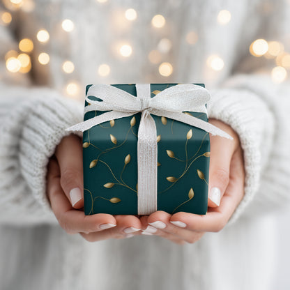 Golden Tendrils Dance Emerald Depths