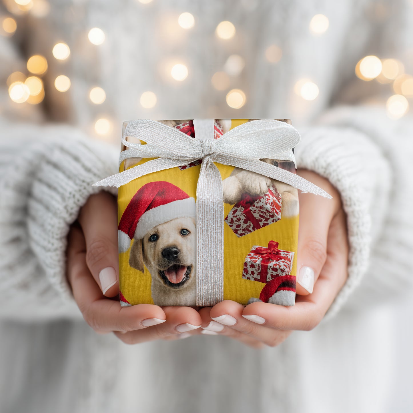 Puppy Joy Wrapped In Holiday Cheer