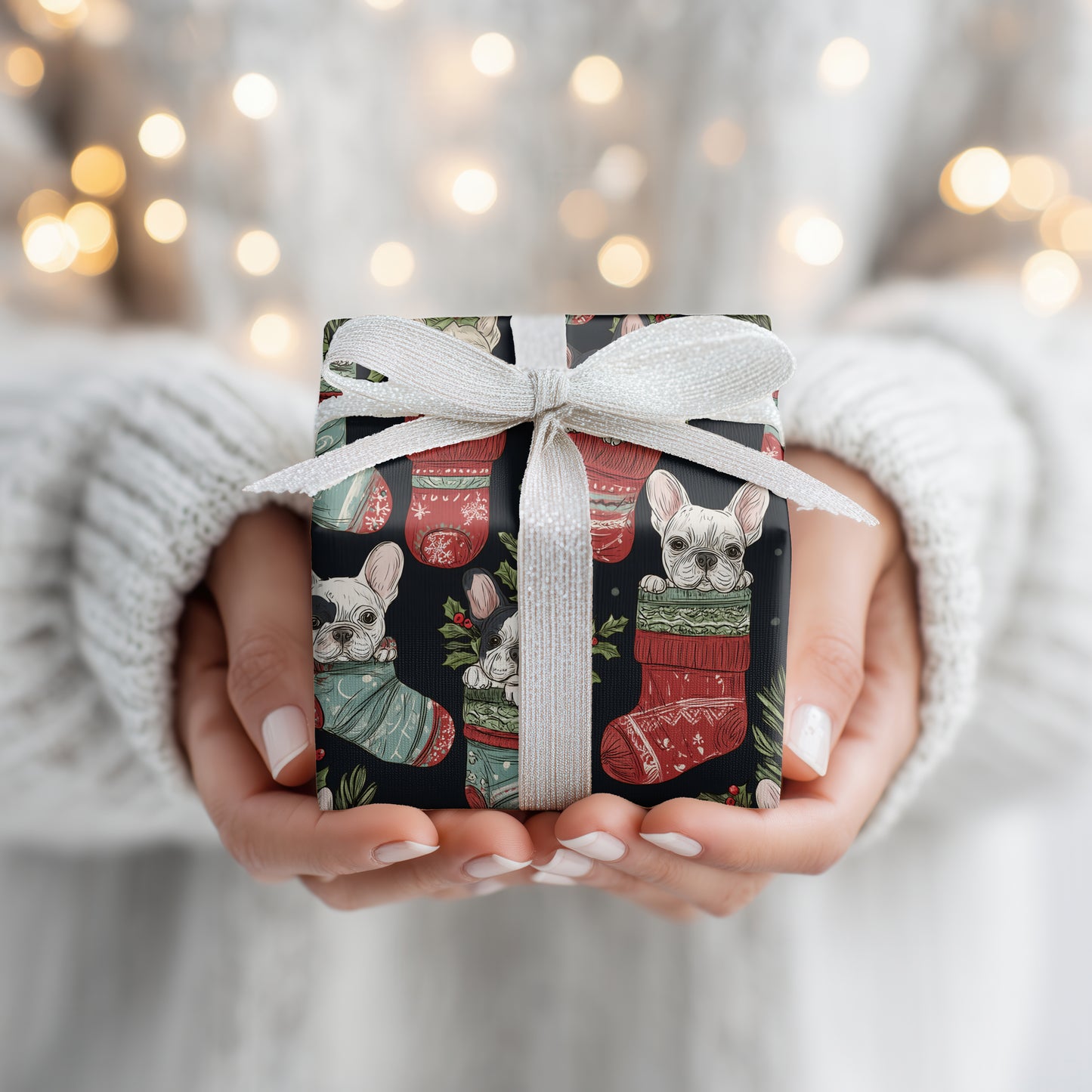Puppies Peek From Holiday Socks