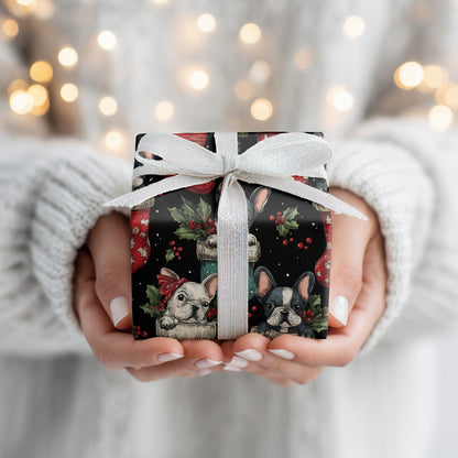 Festive Frenchies Peek Through Stockings