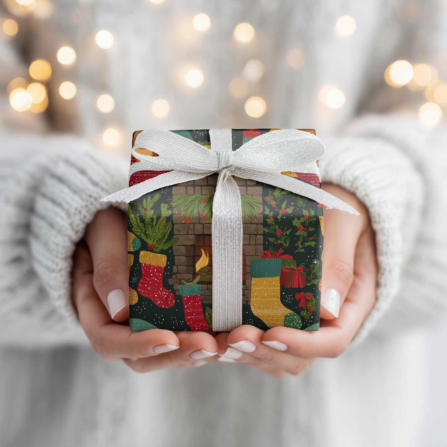 Cozy Flames Dance Between Stockings