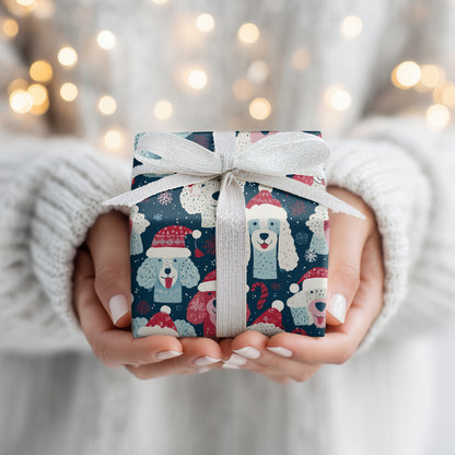Festive Pups Dancing Through Snowfall