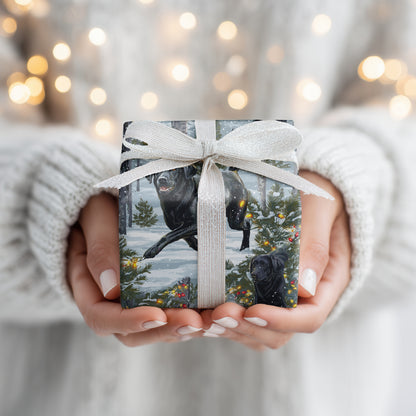 Black Labs Dance Through Festive Snow