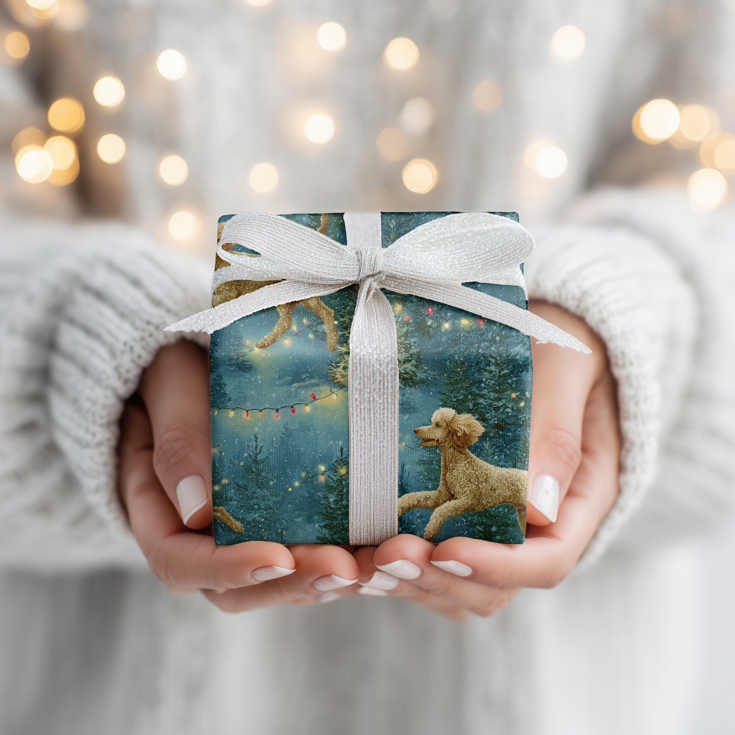 Festive Paws Dancing Through Snowfall