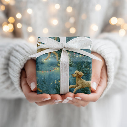 Festive Paws Dancing Through Snowfall