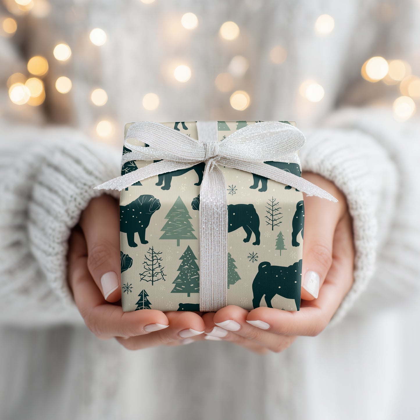 Pugs Prowl Through Winter's Silhouette