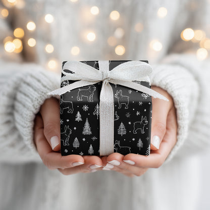 Winter Frenchies Dance Through Snowfall
