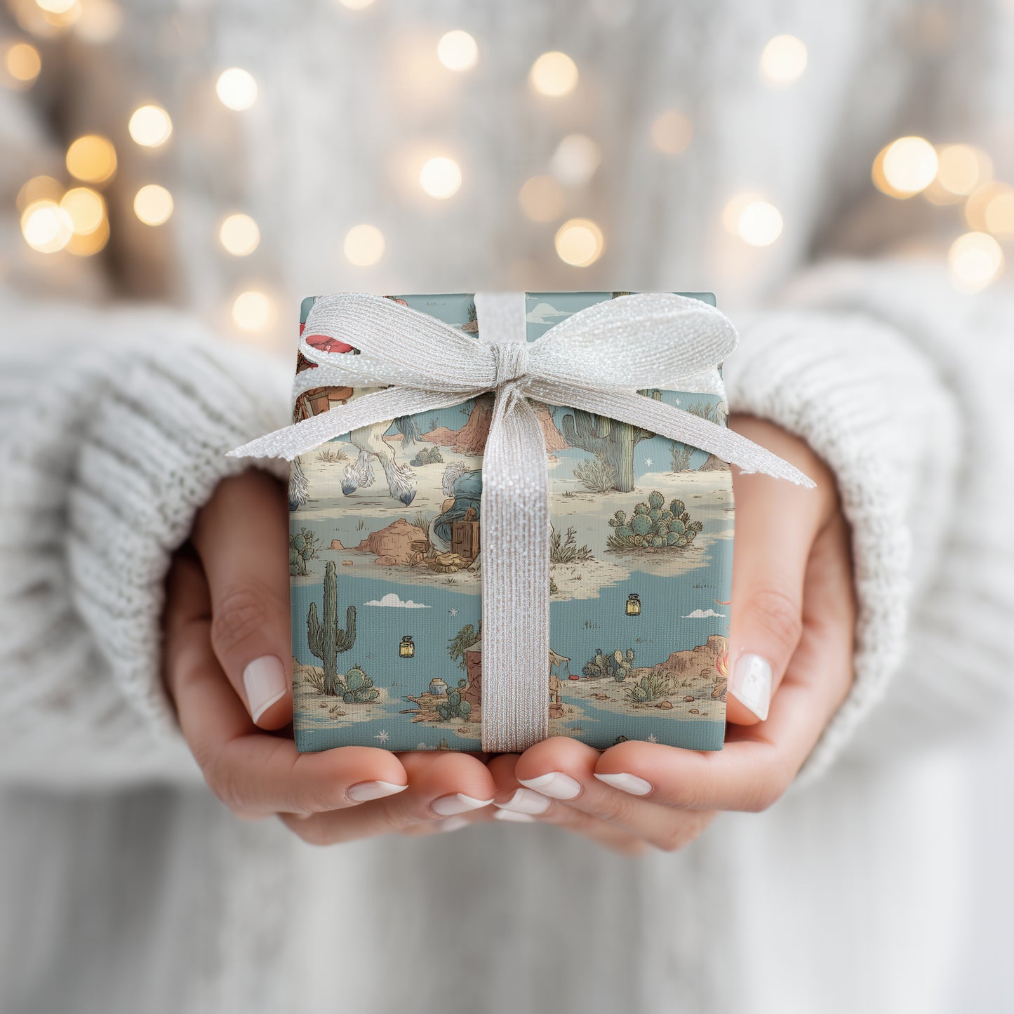 Starlit Cowboy Carries Christmas Magic
