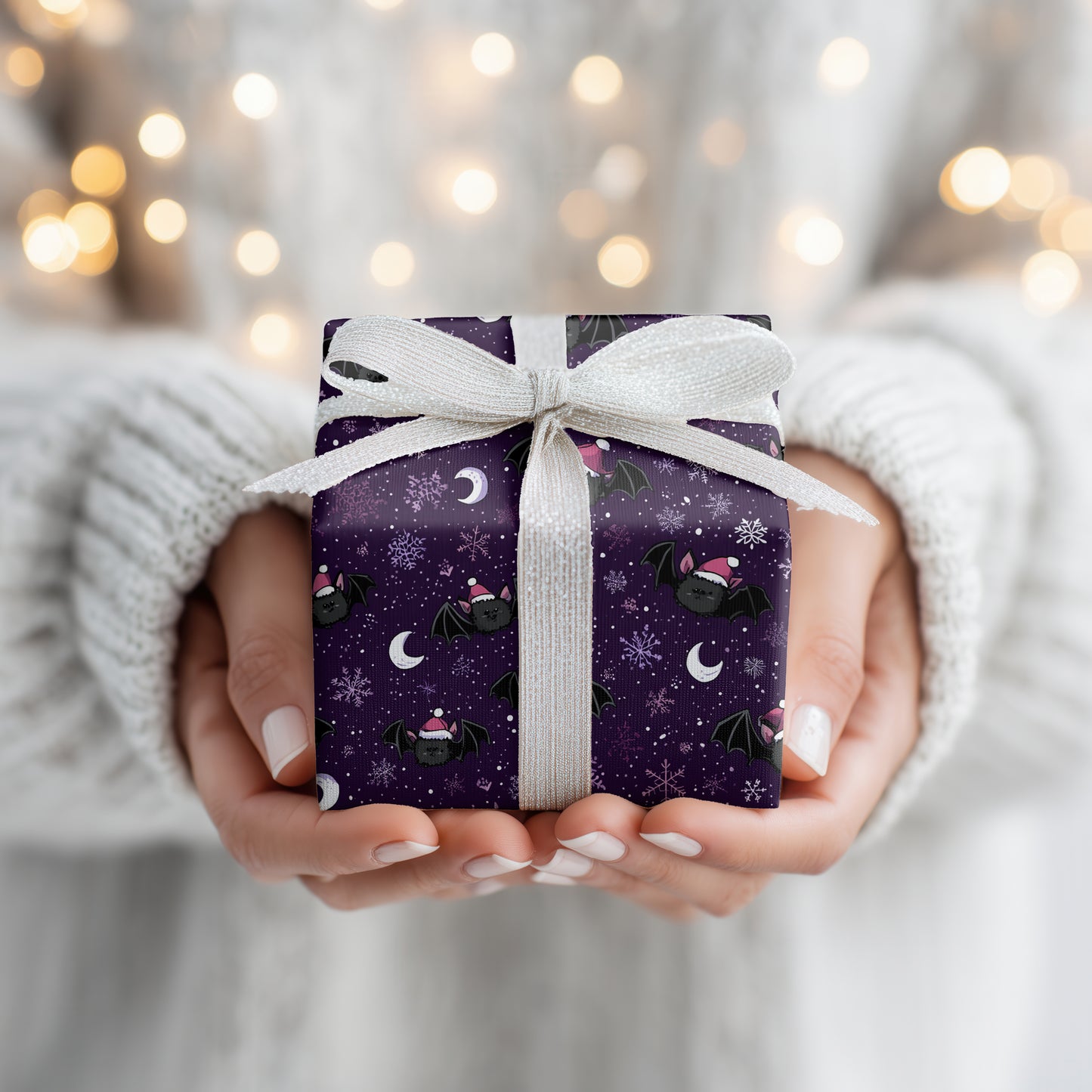 Festive Bats Dancing Through Starlight