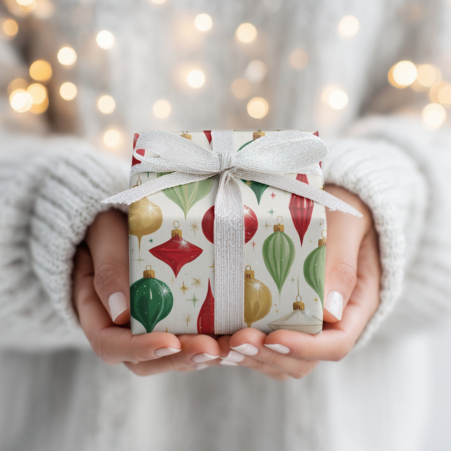 Festive Ornaments Dancing Through Starlight