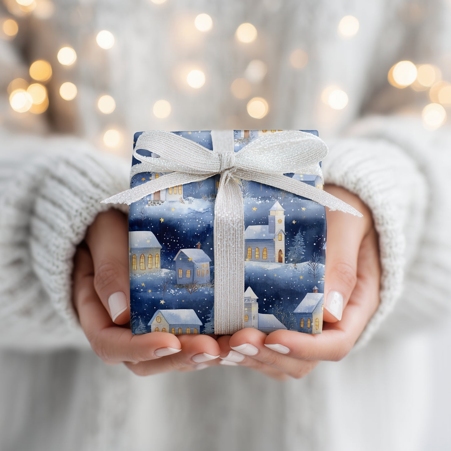 Starlight Softly Blankets Winter's Village