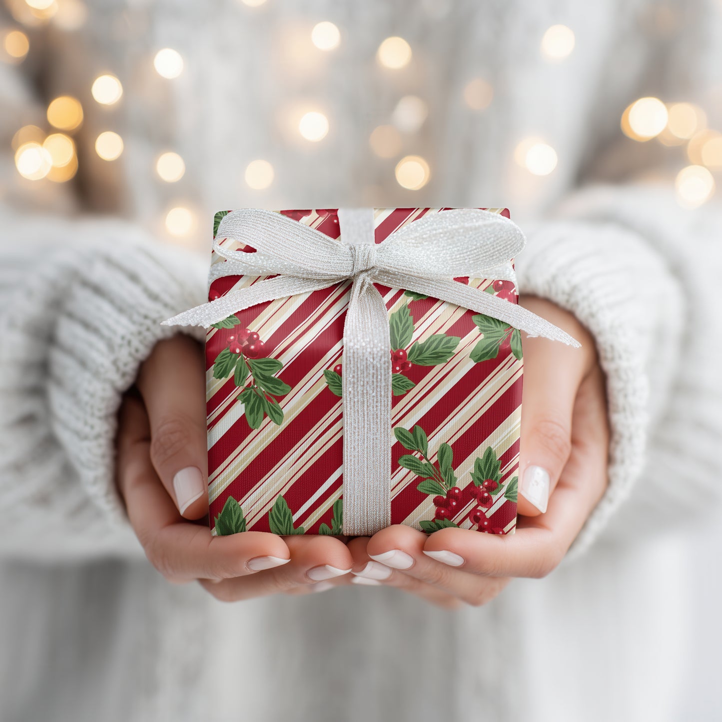 Holiday Berries and Ribbons Twirl