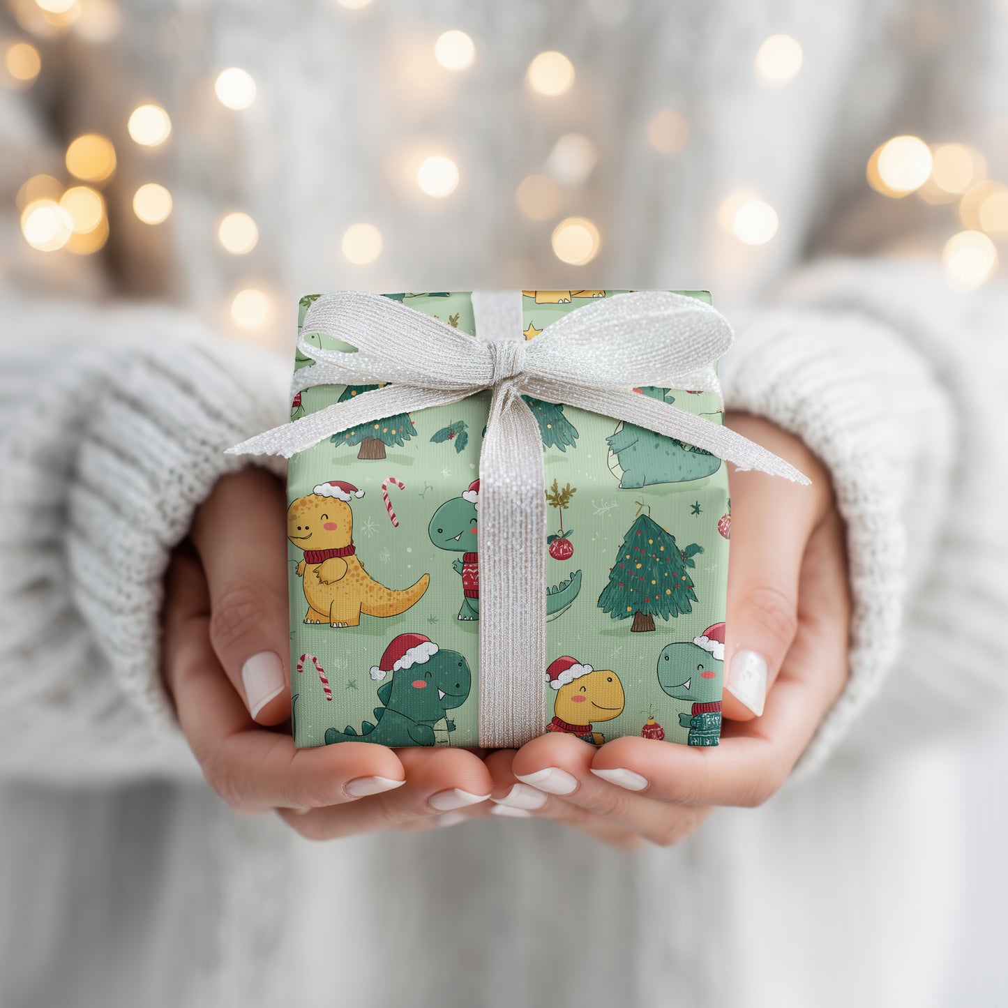 Dino Christmas Cheer Unfolds Softly