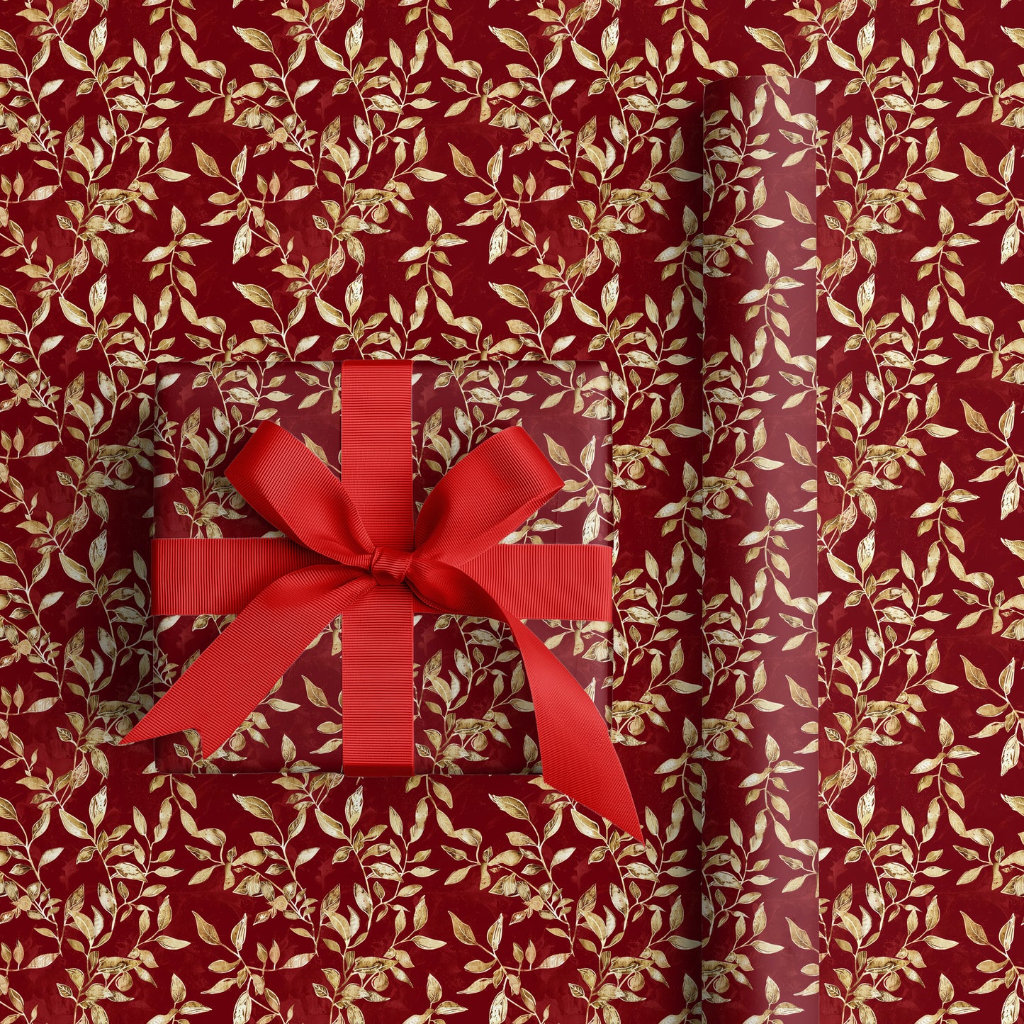 Golden Leaves Dance On Crimson