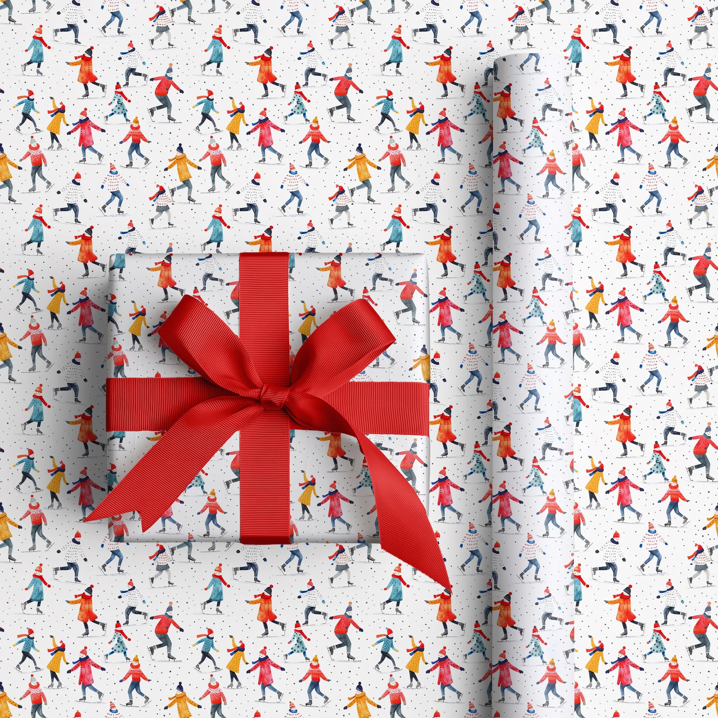 Skating Between Winter's Colorful Moments