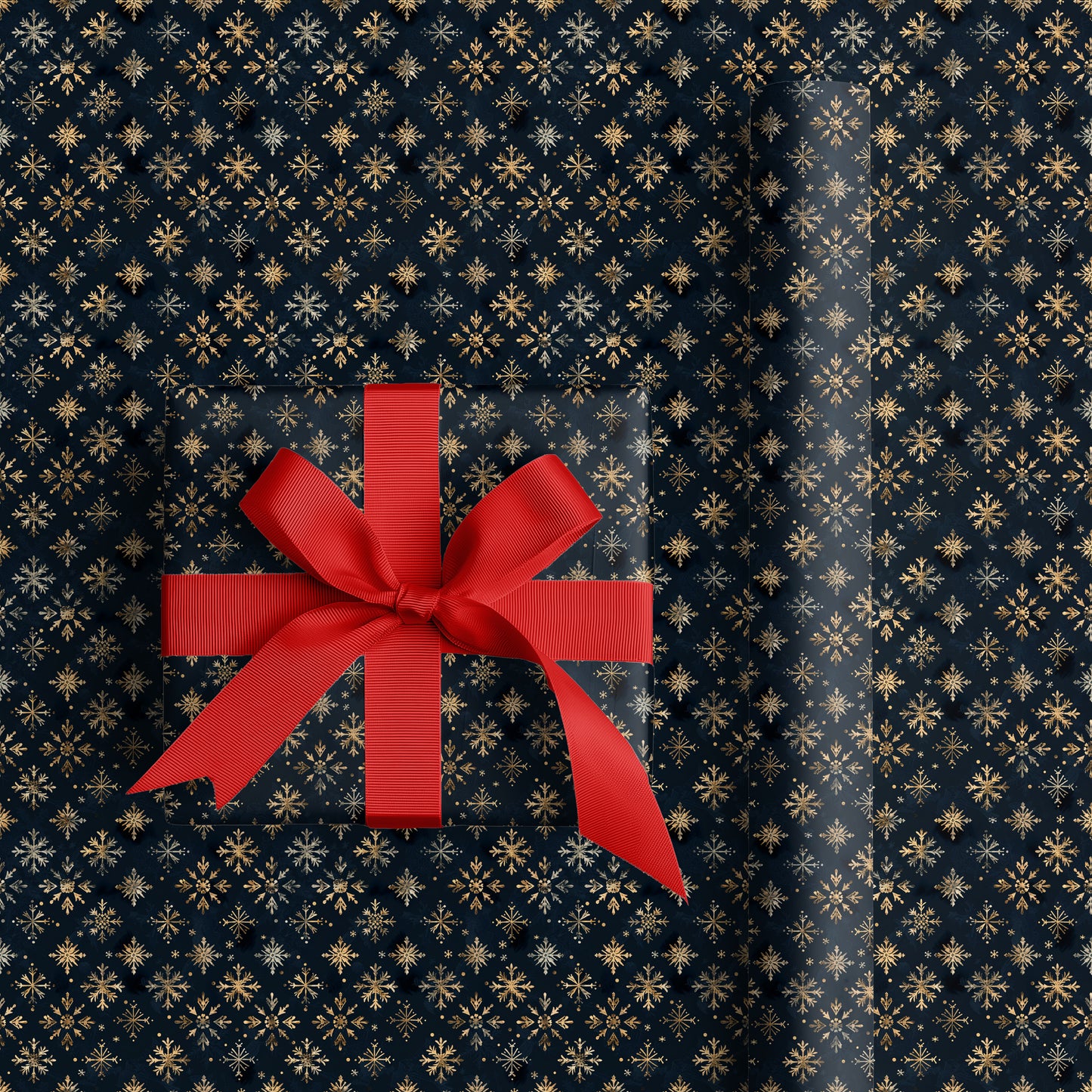 Golden Crystals Dancing Midnight Blue