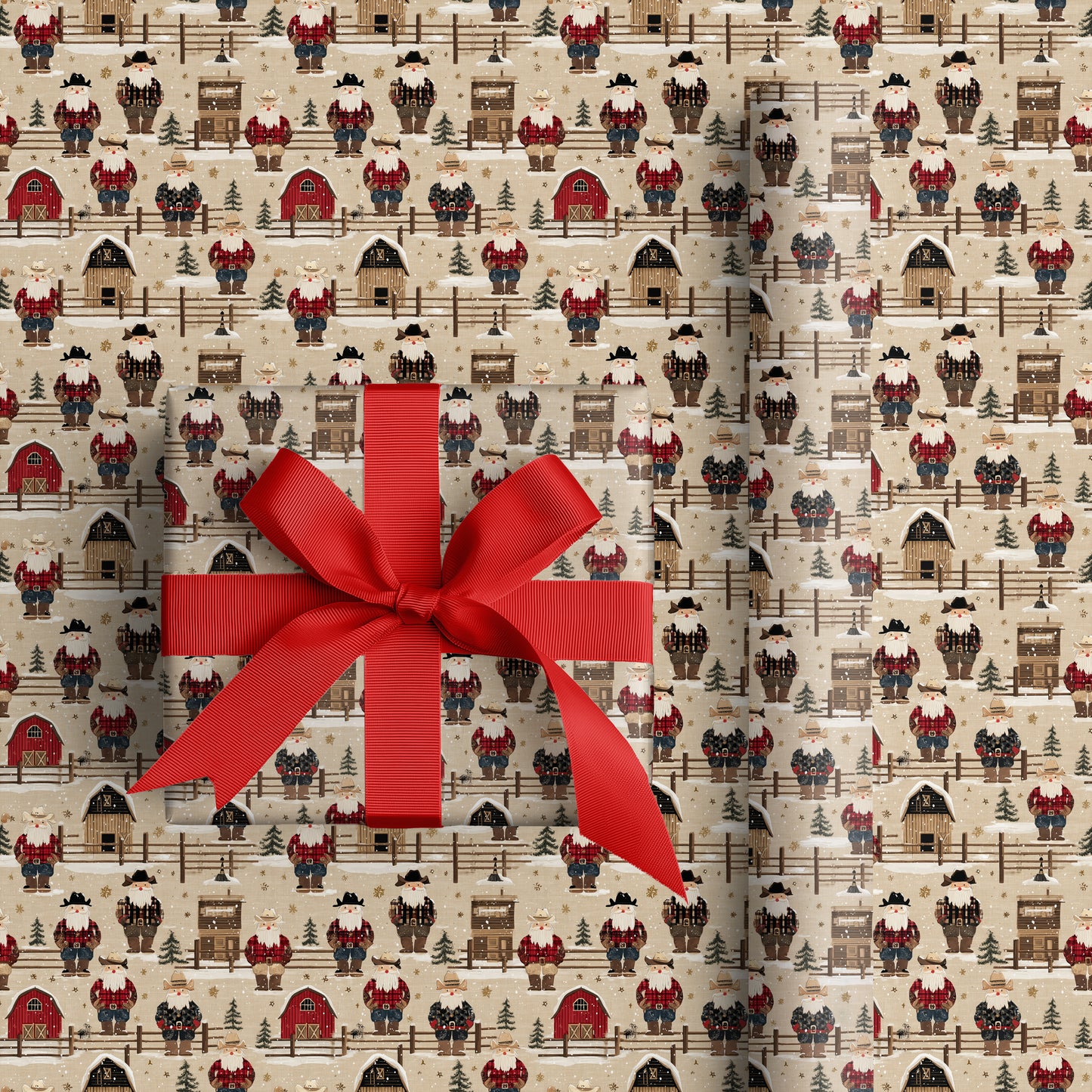 Cowboy Clauses Roam Winter Farmlands