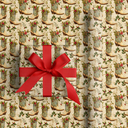 Cowboy Christmas Blooms With Holly