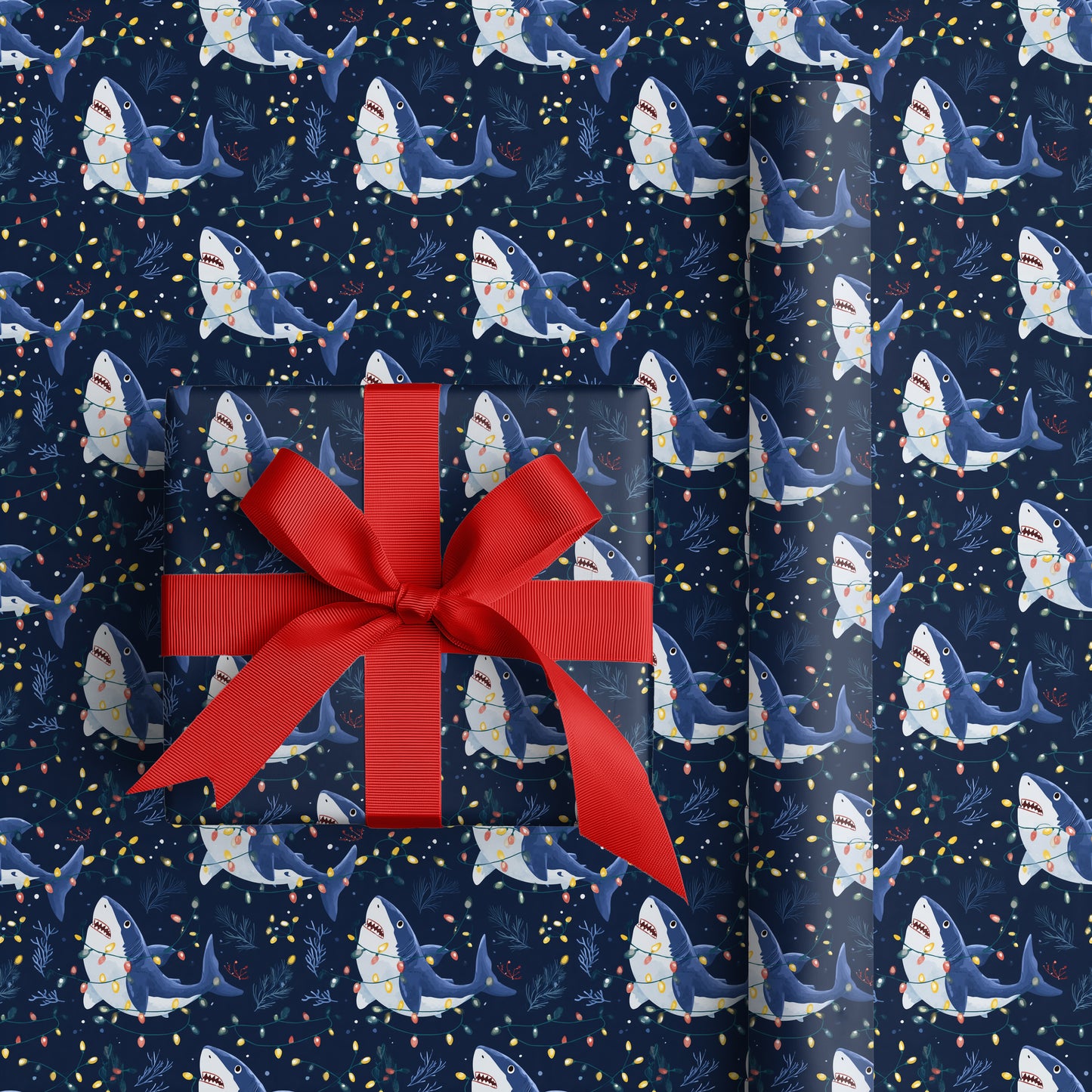 Sharks Tangle In Festive Lights