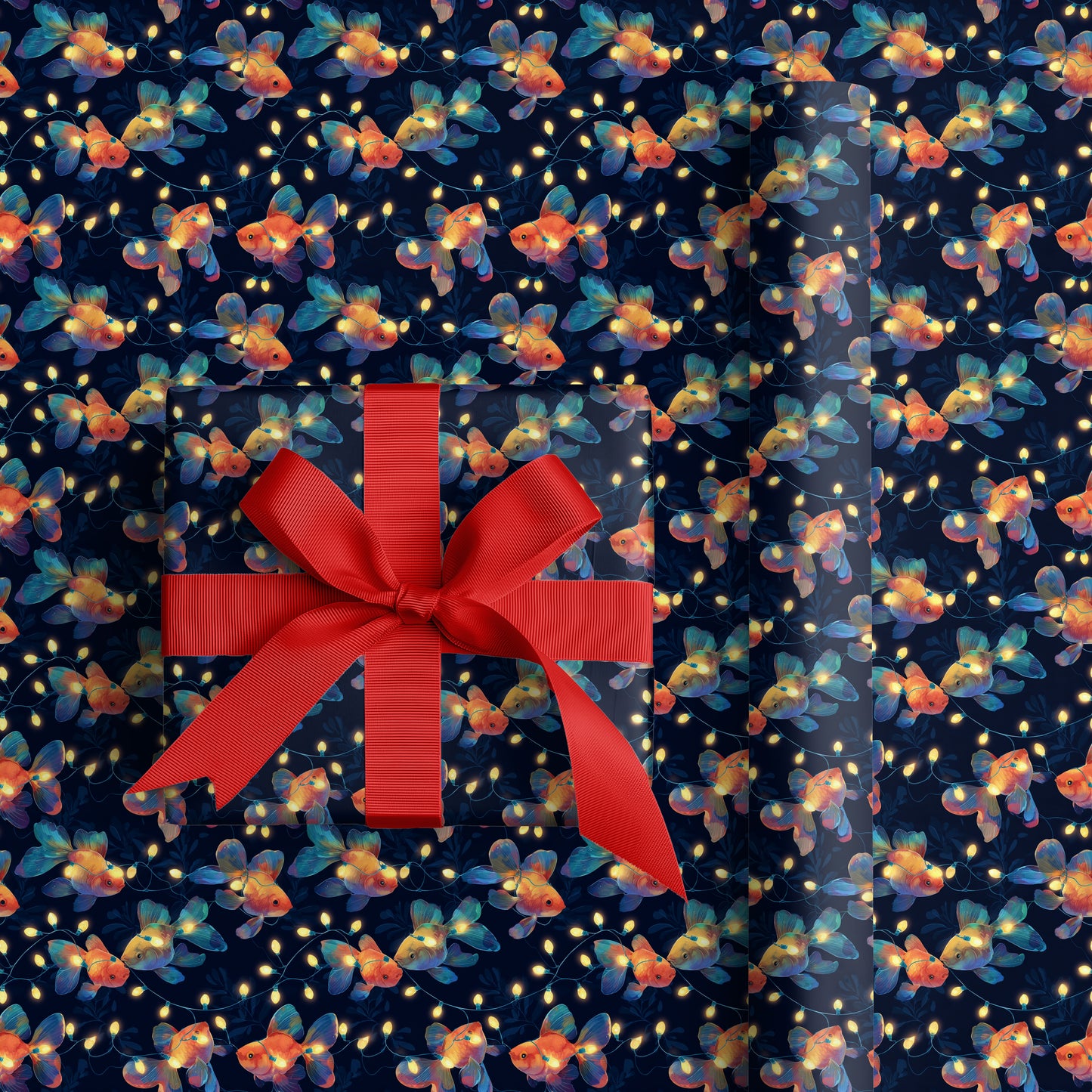 Luminous Goldfish Dance Through Midnight