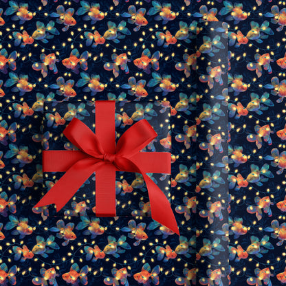 Luminous Goldfish Dance Through Midnight