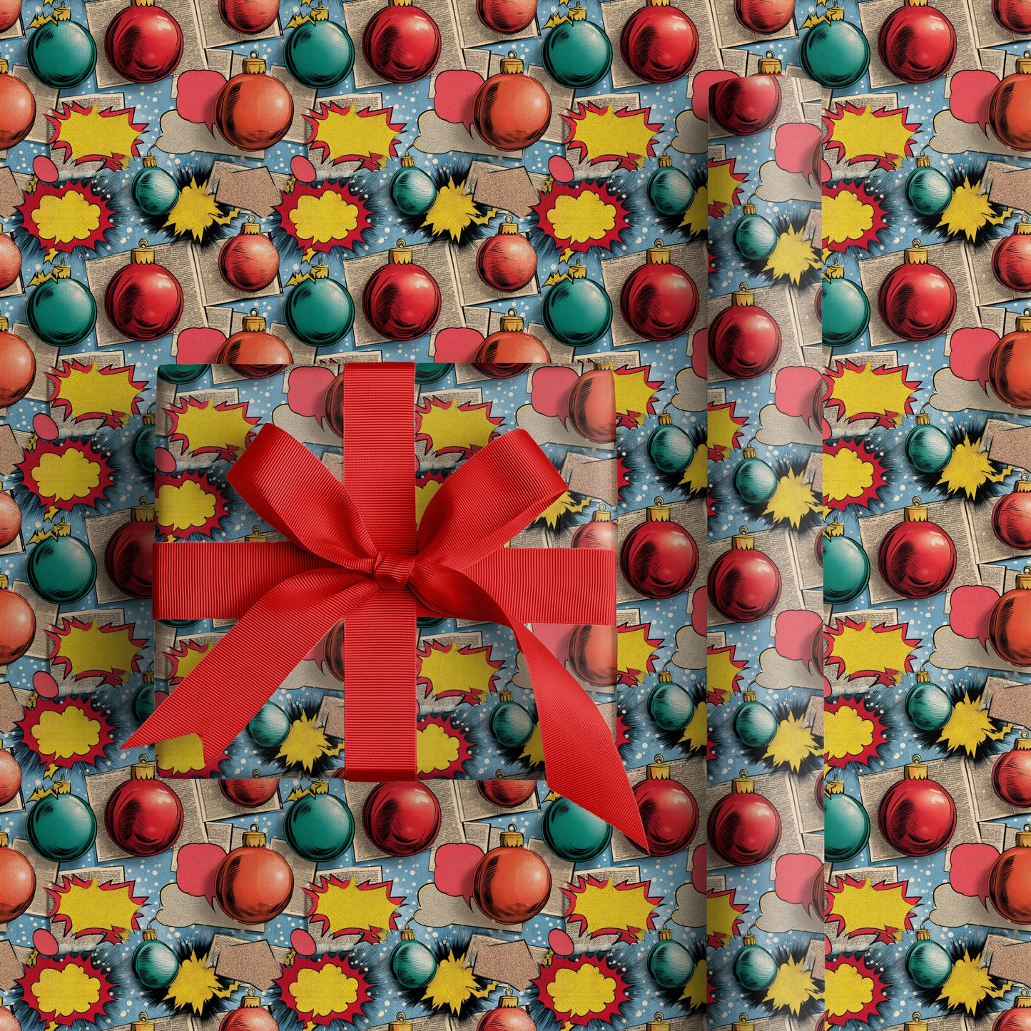 Comic Book Christmas Explodes Bright