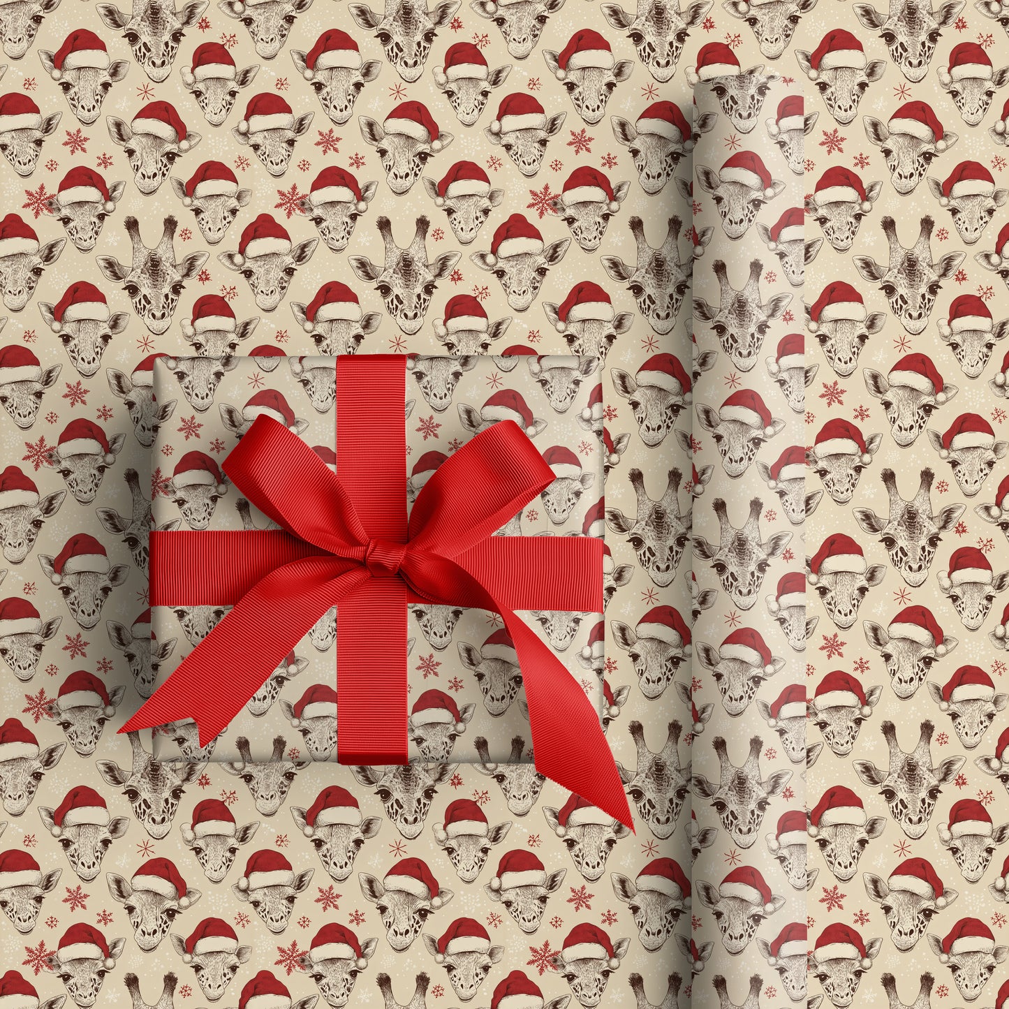 Festive Giraffes Celebrate Winter's Joy