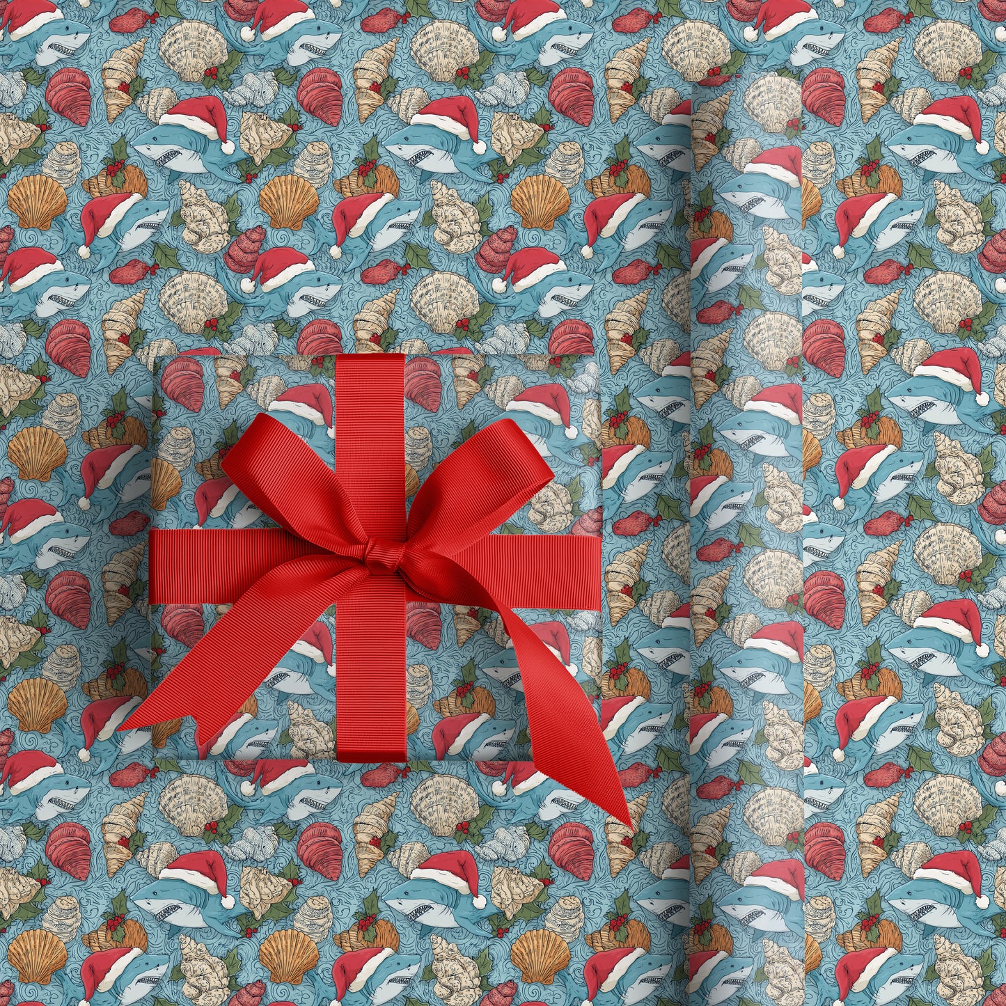 Sharks Wear Santa Hats Underwater