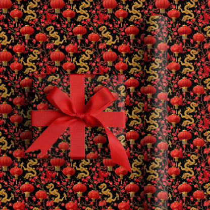 Golden Dragons Dance Through Blossoms