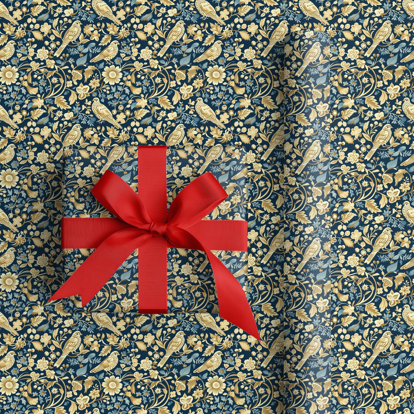 Golden Feathers Dance Midnight Blue