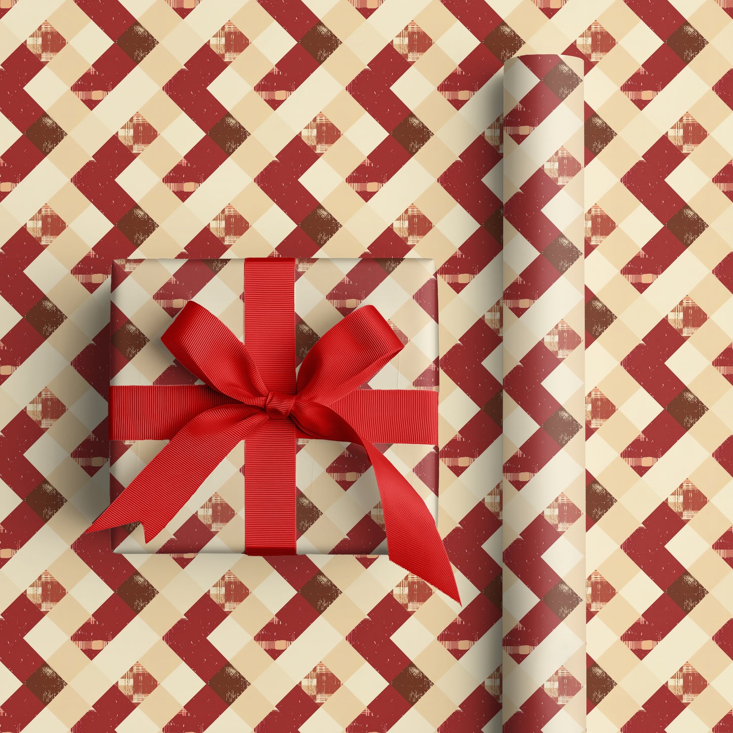 Geometric Rhythms In Crimson Layers