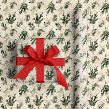 Soft Snowfall Between Pine Branches