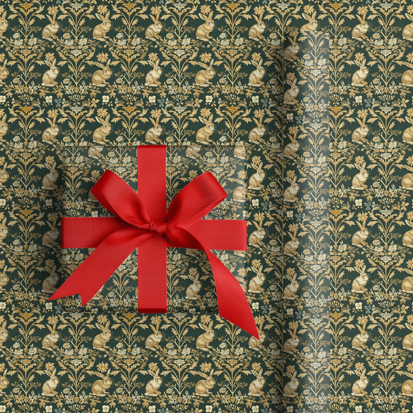 Rabbits Dancing Through Golden Blooms