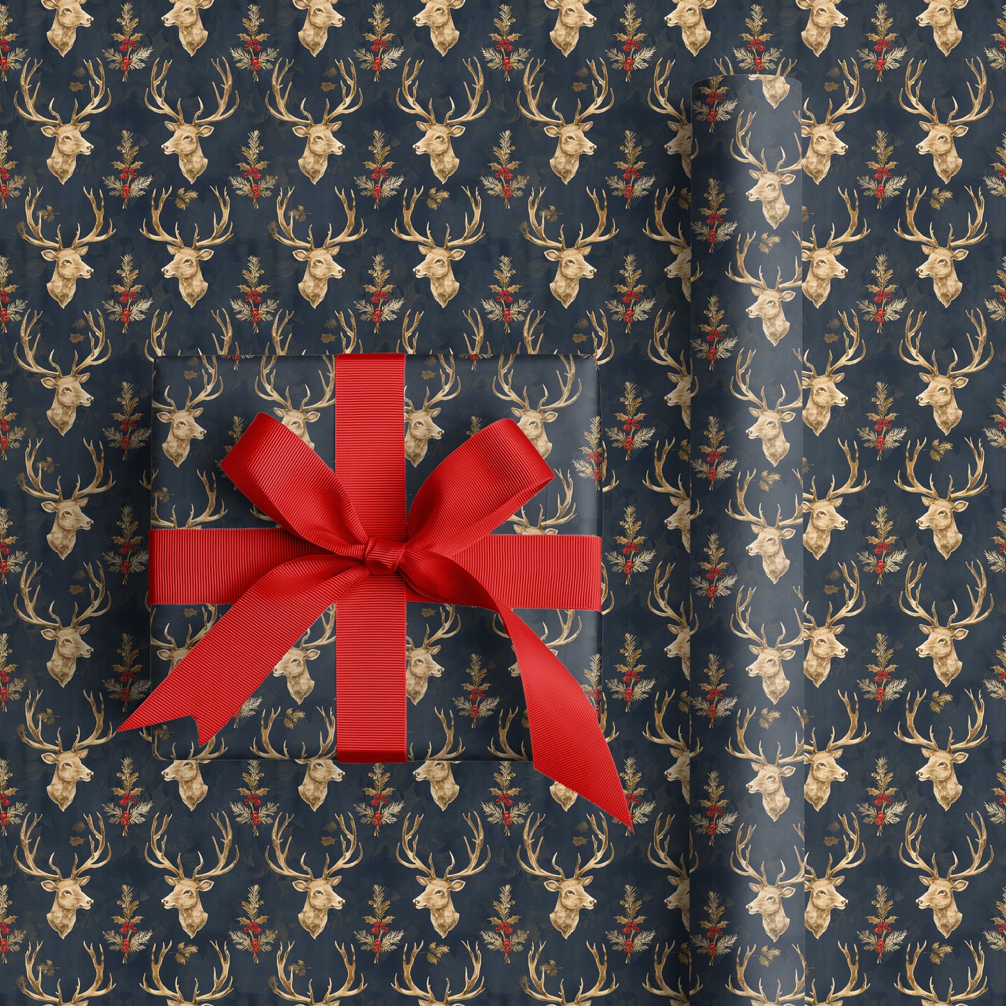 Noble Stags Dance Winter's Pattern