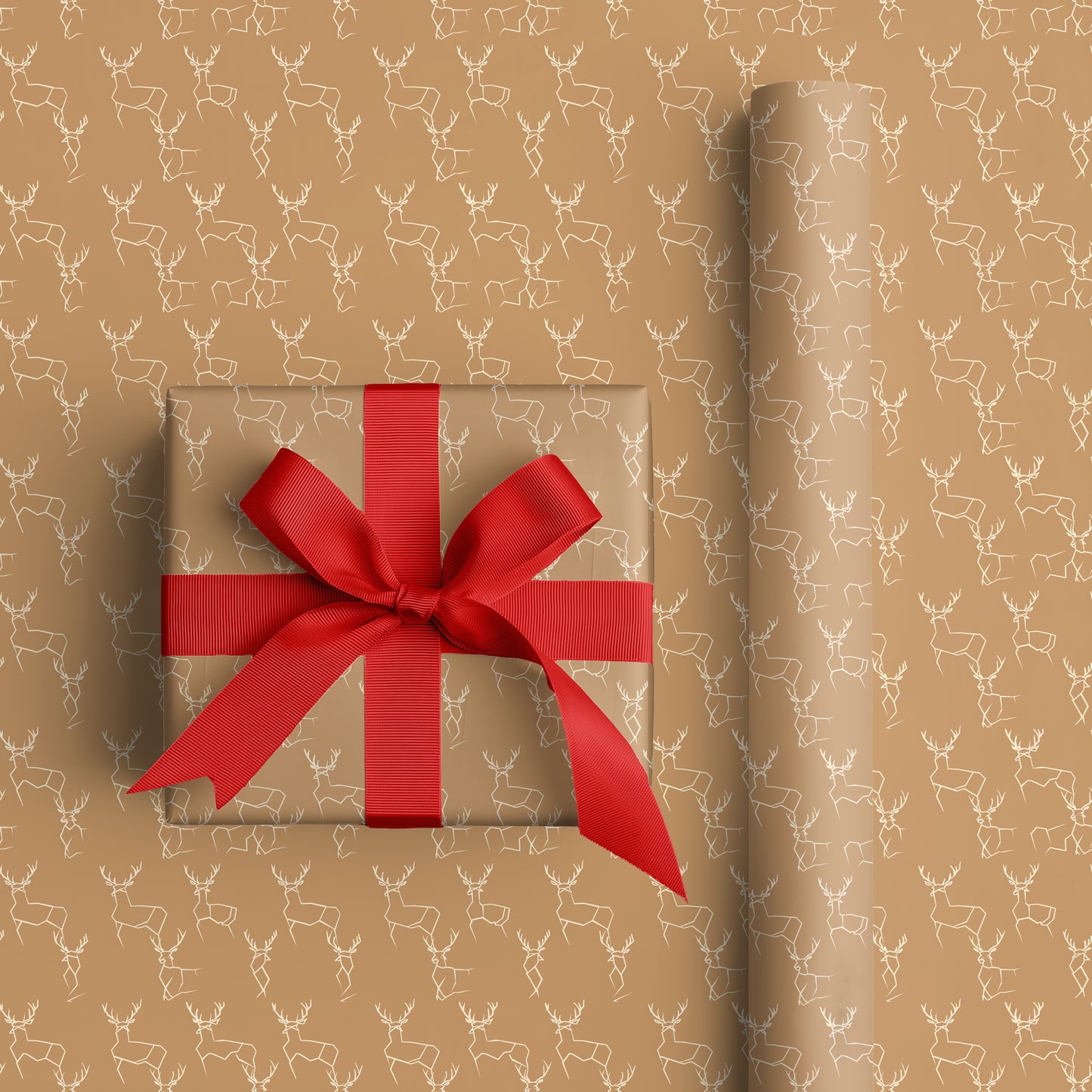 Geometric Stags Dancing Across Plains