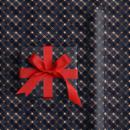 Copper Threads Weave Midnight Geometry