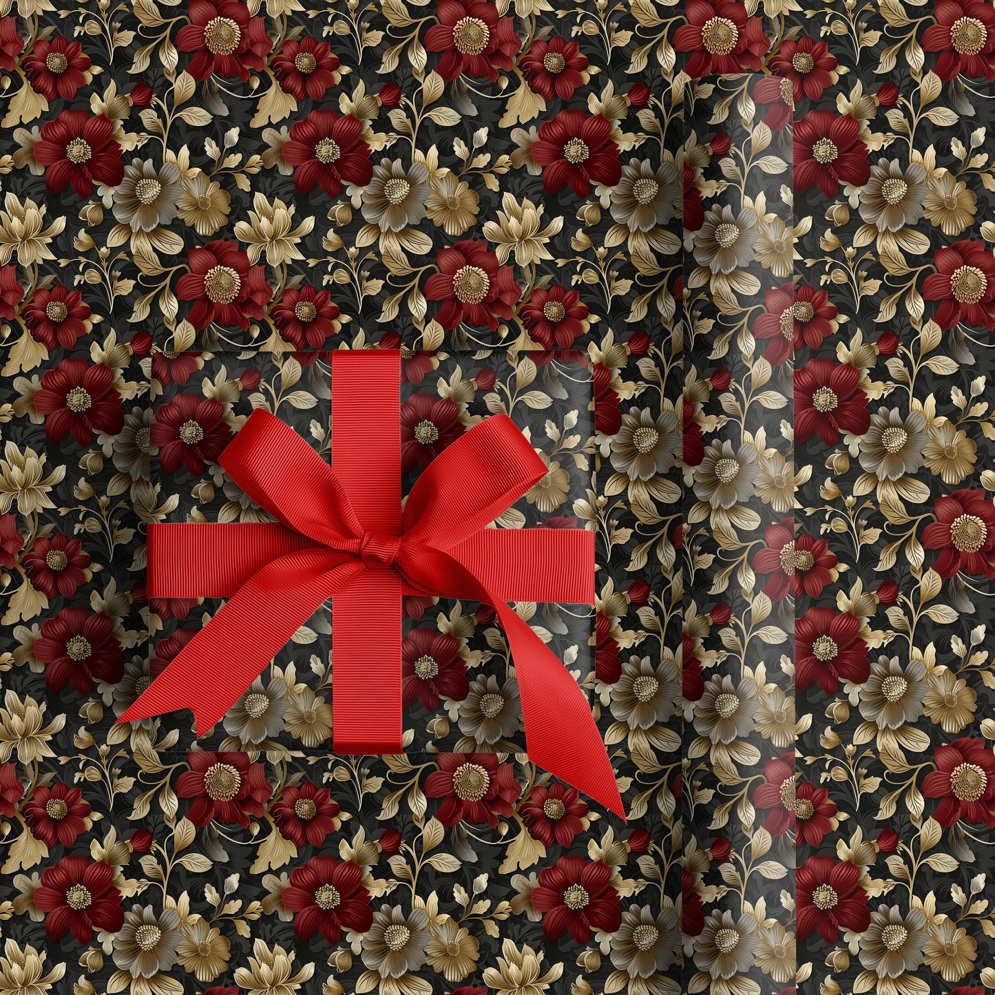 Dark Blooms Dancing Midnight Silk