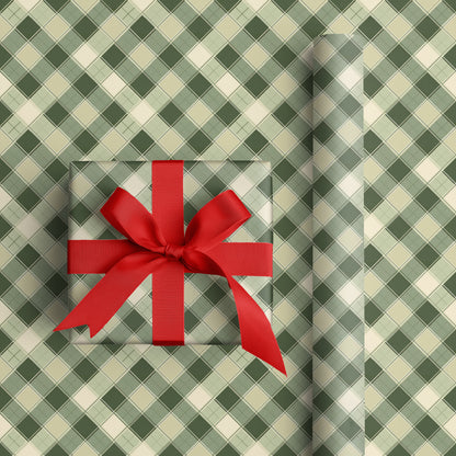 Sage Diamonds Dance Across Fabric