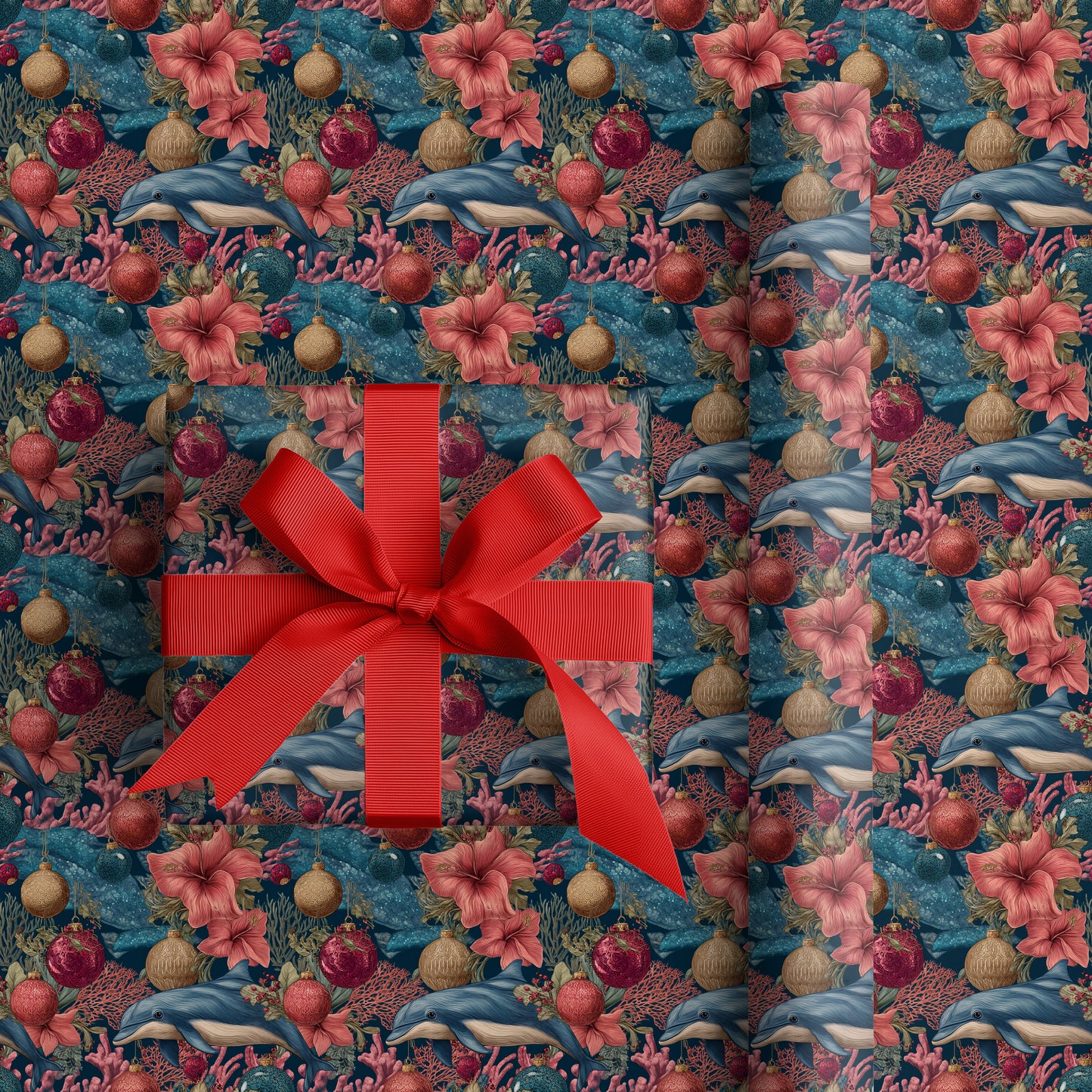 Nautical Ornaments Dance With Hibiscus