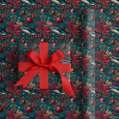 Crimson Ornaments Swim Beneath Waves