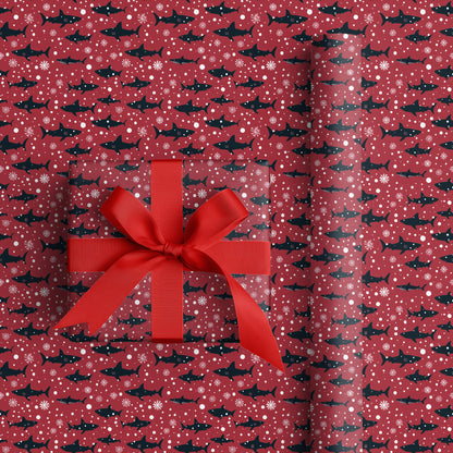 Sharks Dancing Through Winter's Realm